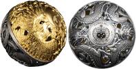 Samoa 5 Dollar 24 Karat vergoldet50 mm Ø 2023 Dragon and Phoenix - Spherical Coin 2 oz.Silber, inkl.Zertifikat/Etui/Box, RAR!  Antique Finish 2 U...