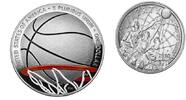 USA 1 $ 2020 P Basketball Hall of Fame - 60. Jubiläum - in Kapsel inkl. Etui & Zertifikat gewellt, Prooffarbig