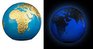 Barbados 5 Dollar  2023 Blue Marble - Glow in the dark-Effekt & Goldveredelung, Box, RAR! 999 Stk. BU 3 Unzen Silber