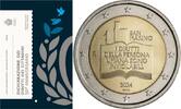 San Marino 2 Euro 2024 50 Jahre Verfassung / Bürgerrechte BU (MS65-70)  im Blister