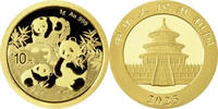 China 10 Yuan,<br>1,00g <br>fein<br>10 mm Ø Panda-Bären, 1 Gramm fein, 999 Gold -