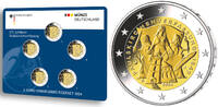 Deutschland 2 Euro 5x 2024 A/D/F/G/J 175. Jubiläum Paulskirchenverfassung, kompl. Satz  (5 Prägestätten) BU  im Blister
