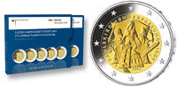 Deutschland 2 Euro 5x 2024 A/D/F/G/J 175. Jubiläum Paulskirchenverfassung, kompl. Satz  (5 Prägestätten) Proof  im Blister