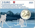 Slowakei 2 Euro Eishockey-EM-100 J. erstes internationales Sportturnier i. d. Slowakei i.Blister -