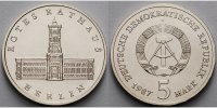 Deutschland, DDR 5 Mark Rotes Rathaus Berlin, Ku.-Ni.,<b>-Archivbild-</b> -