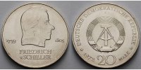 Deutschland, DDR 20 Mark Friedrich von Schiller, Ku.-Ni.,<b>-Archivbild-</b> -