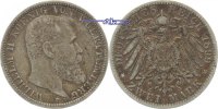 Württemberg 2 Mark Kursmünze, Wilhelm II 1891-1918, -