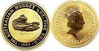 Australien 50 Dollar1/2 oz15,55g fein 24,50 mm &Oslash; 1987 1/2 oz. K&auml;nguru / ... 2,318.53 &pound;  +  57.53 &pound; shipping
