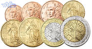 Frankreich 1 Cent -2 Euro, 3.88 <b>Preiswerte</b> Zusammenstellung aller Euromünzen 1 Cent bis 2 Euro -