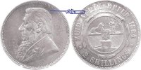Südafrika 2 Shillings <br>10,46 g fein Zuid Afrikanische Republik, Karl Krüger, (Jahrgang sehr selten) -