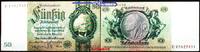 Deutsches Reich 50 Reichs mark Reichsbank, David Hansemann, / 8 stellig, Ro.175d, L/A, F = braune KN -