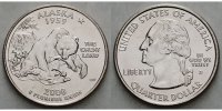 USA 1/4 $ Alaska D - Kupfer-Nickel - -
