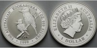 Australien 1 $ 1999 Kookaburra stgl 193.20 &pound;  +  48.09 &pound; shipping