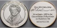 Schloss Neuhaus Medaille in Silber / Friedrich Wilhelm Adam Sertürner - Entdecker des Morphium 26,07g  br>roh, br> 40mm Ø 1983  b>PP /b>
