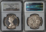 Great Britain 1847 Victoria Frosted Proof Silver Gothic Crown NGC PF-62