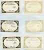 France  French Revolution assignats 5 livres (3 pieces set) 1790s Emergency money AU-UNC