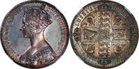 Great Britain Great Britain 1847 Victoria Silver Proof Gothic Crown NGC AU Colorful Toning!! Crown 1847 