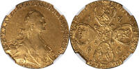 Russia 1766-CNB Catherine II the Great Gold 10 Roubles NGC AU