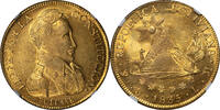 Bolivia 8 Scudos Bolivia 1835 PTS-LM Republic gold 8 Scudos NGC MS-62 -