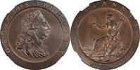 Great Britain 1797 George III Copper Cartwheel Penny NGC MS-64 BN