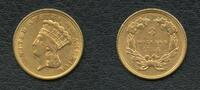 USA $3 THREE-DOLLAR PIECES 1854 USA GOLD Indian Head with headdress SCAR... 1,476.85 &pound;  +  95.96 &pound; shipping
