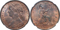 Great Britain 1870 Victoria Bronze Penny NGC MS-63 Red Brown SCARCE!! MS 63