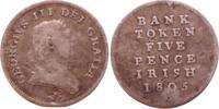 Ireland 5 pence 1805 George III - Countermark s-ss 60.25 £  +  21.67 £ shipping