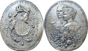 Wied - Neuwied Ovale versilberte bronzemedaille Marriage of Pauline von Wurtemberg and Erbprinz Friedrich Herrman zu Wied -