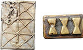 Ghana , Ashanti-Akan lot weights Schild und Geometrische form -