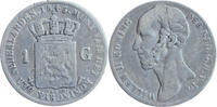 Nederland gulden 1845 b - streepje Willem II f-vf-