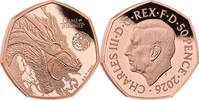 Gro&szlig;britannien 50 Pence 2026 Gold Coin Game of Thrones - Fire PP 3,089.13 &pound;  +  76.17 &pound; shipping