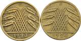 Deutsches Reich Lot 2 Stück 10 Rentenpfennig 1923 G und 1924 G VF