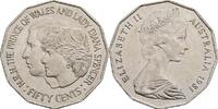 Australien 50 Cents Hochzeit von Prinz Charles und Lady Diana Spencer -