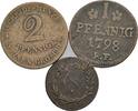 Altdeutschland Lot 3 Stk. Kleinmünzen -