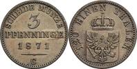 Preussen 3 Pfennige Wilhelm I. 1861-1888 -