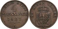 Preussen, Wilhelm I. 1861-1888 4 Pfennige -