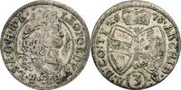 RDR Österreich Habsburg 3 Kreuzer (Groschen) Kaiser Leopold I. -