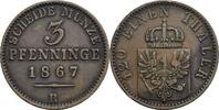 Preussen, Wilhelm I. 1861-1888 3 Pfennige -
