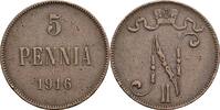 Finnland Großfürstentum 5 Penniä Nikolaj II. 1894-1917 -