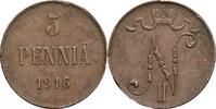 Finnland Großfürstentum 5 Penniä Nikolaj II. 1894-1917 -