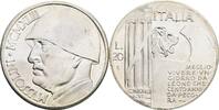 Italien 20 Lire versilberte Fantasieprägung ca. 1960 auf Mussolini -