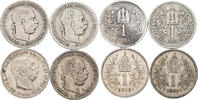 Kaisertum Österreich Lot 4 Stück 1 Krone Franz Joseph I. 1848-1916 -