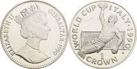 1 Crown 1990 Gibraltar Elisabeth II. (1952-2022) / Fußball-WM Italien 1990 offene PP