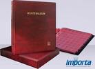 Gewatteerd Album incl. Cassette, Bordeauxrood met goudopdruk, incl. 5 muntbladen en rode schutbladen -