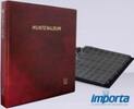 Gewatteerd Album, Bordeauxrood met goudopdruk, incl. 5 muntbladen en zwarte schutbladen -