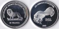 Congo Dem Rep Congo 2003 10 Franc 'Wild life-Stinkdier' Zilver -