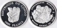 Congo Dem Rep Congo 2003 1000 Franc 'Wild life-Gorilla' Zilver -