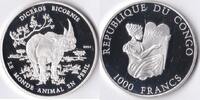 Congo Dem Rep Congo 2004 1000 Franc 'Wild life-Puntlipneushoorn' Zilver -