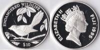 Fiji Islands Fiji Eilanden 1995 10 Dollar 'Wild life-Ogeaanse vliegenvanger' Zilver -