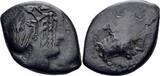 211-208 v. Chr. Rom Republik Æ Sextans Sizilien 211-208 Kornähre Merkur Prora Galeere Albert 208 VF/EF